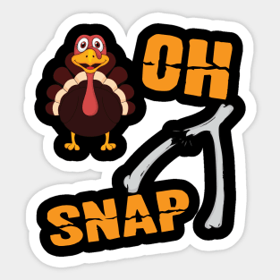 Oh Snap Wishbone Funny Thanksgiving T Shirt Family Feast Tee Sticker